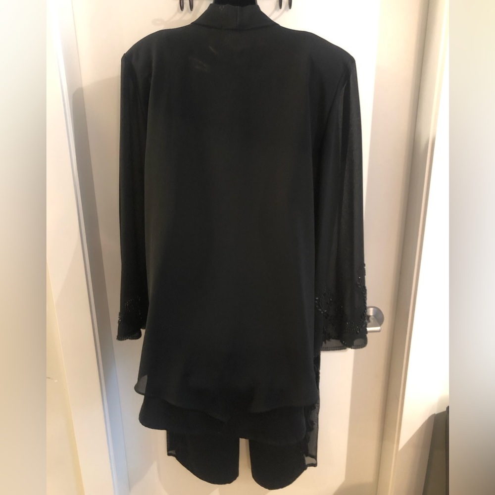 COPY - 2 PC Nygard Dress Pant & Jkt 12 Set Black w Sequinned Flame Detail on Pa… - Picture 6 of 16